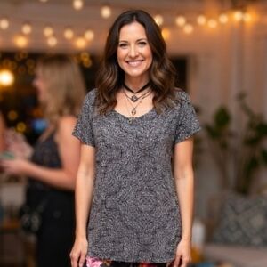 NWT LuLaRoe XS S Optical Illusion Classic T Tee Black Crosses Mandalas Top